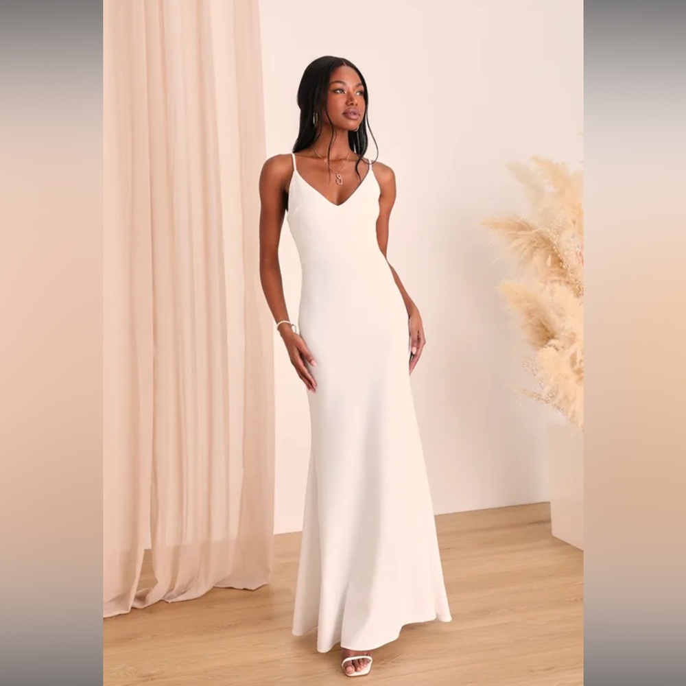 NWT Lulus White Bridal Maxi Dress